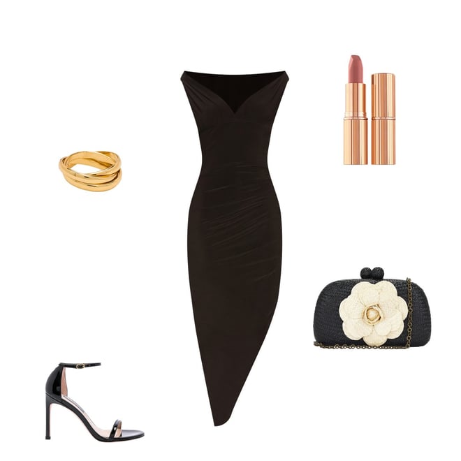 パーティードレス Norma Kamali Tara Pickleball Gown Norma Kamali TARA PICKLEBALL GOWN - Společenské šaty - black