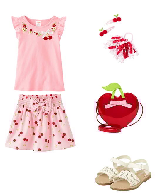 5th bundle featuring 4 items which compliment Girls Cherry Heart Bag