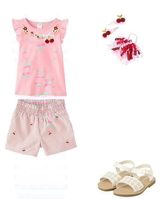 4th bundle featuring 3 items which compliment Girls Cherry 3-Piece Hair Set