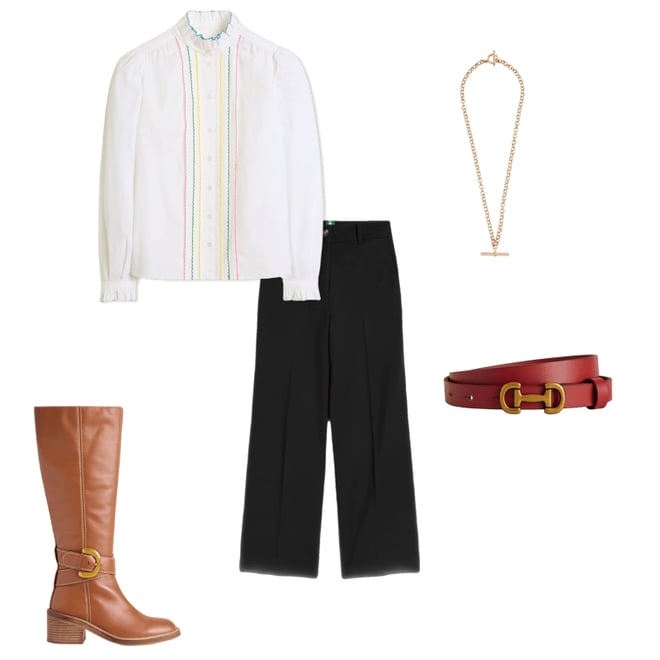 1st bundle featuring 4 items which compliment Cropped Ponte Pants-Black