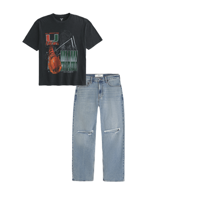 Boxy University of Miami Hurricanes Graphic Tee