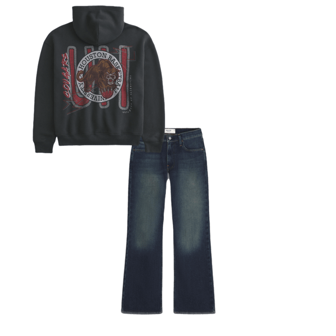 Boxy University of Houston Basketball Graphic Hoodie