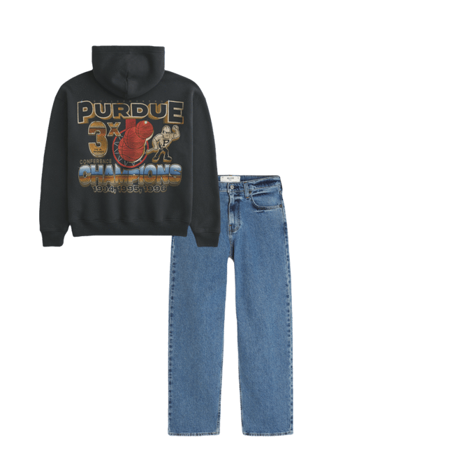 Boxy Purdue University Graphic Hoodie