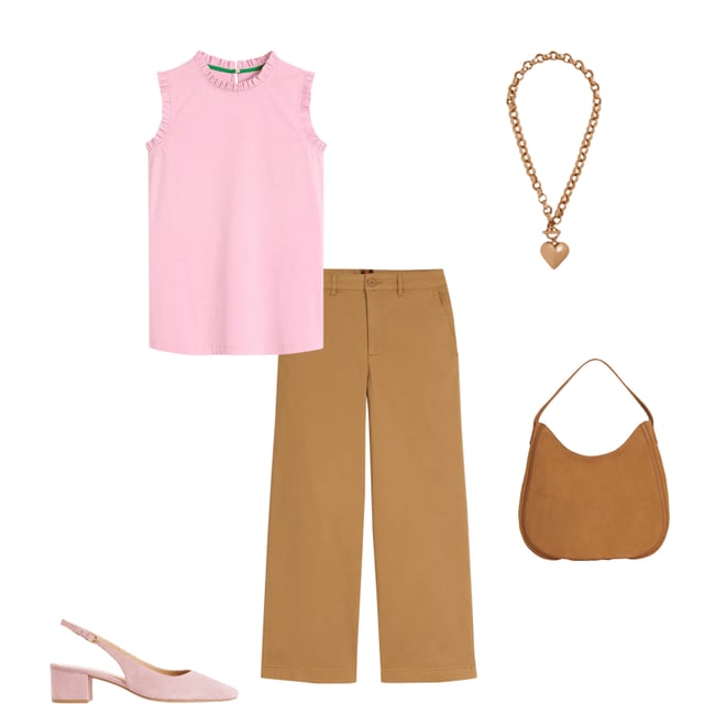 1st bundle featuring 4 items which compliment Ailsa Block Heel Slingbacks-Almond Pink Suede