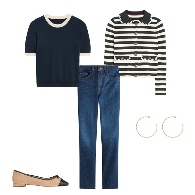 3rd bundle featuring 4 items which compliment High Rise Rigid Straight Jeans-Indigo Rinse