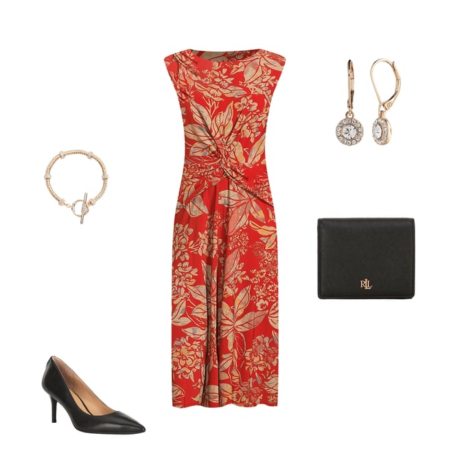 Lauren Ralph Lauren Crystal Gold Tone Pave Roundell Flex