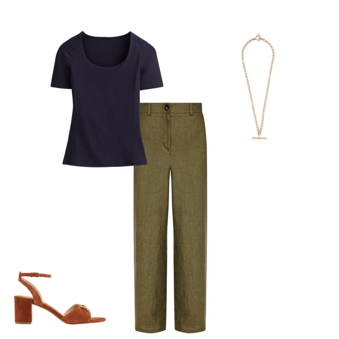 4th bundle featuring 3 items which compliment Double Layer Scoop T-shirt-Navy