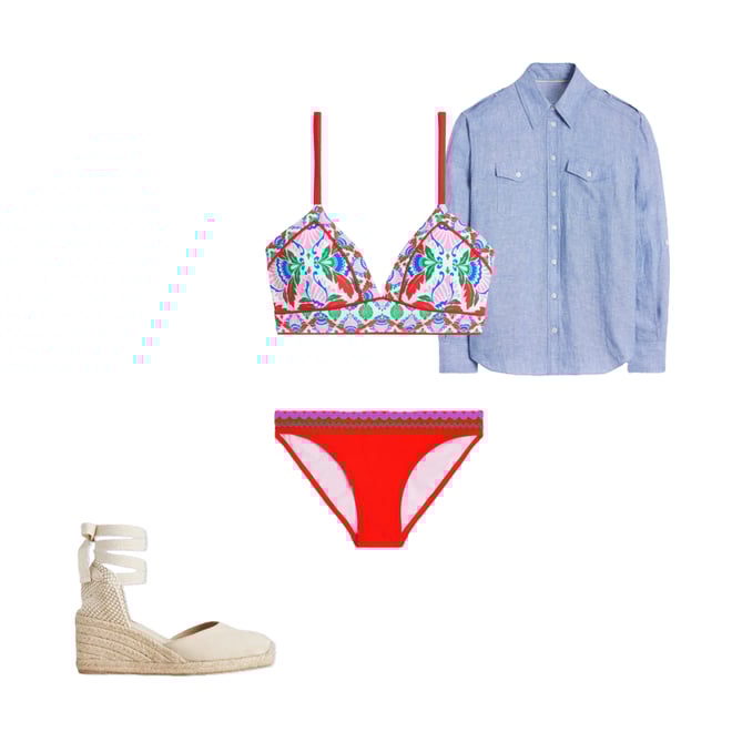 3rd bundle featuring 3 items which compliment Kasos String V Neck Bikini Top