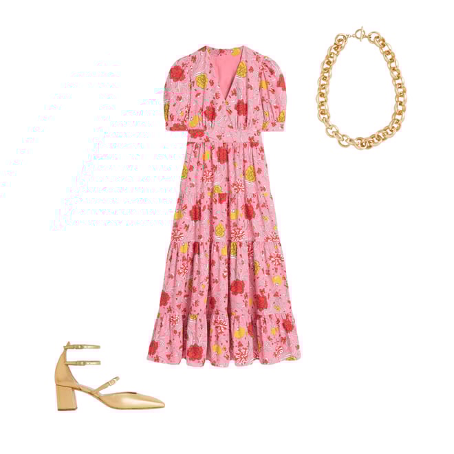 2nd bundle featuring 2 items which compliment Bella Puff Sleeve Maxi Dress-Salmon Pink, Carnation Vine