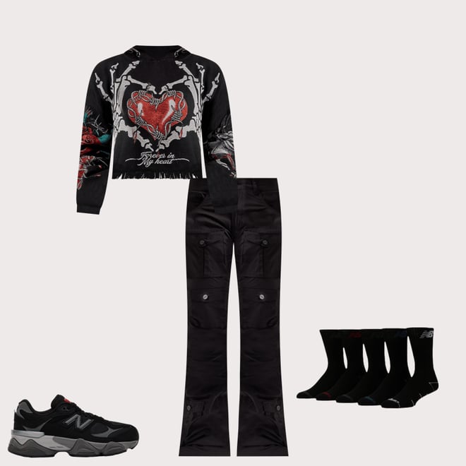 Majestik Skeleton Tapestry Cropped Hoodie