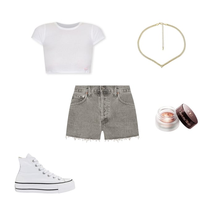 Tシャツ・カットソー Alexander Wang Cropped crew neck t-shirt ALEXANDER WANG Cropped Short Sleeve Cotton T-shirt Alexander