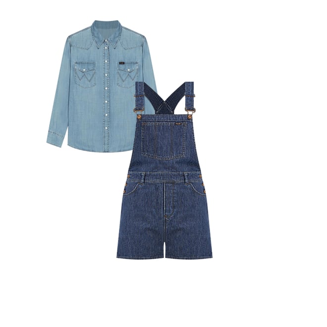 Women's Denim Shortall in True Blue