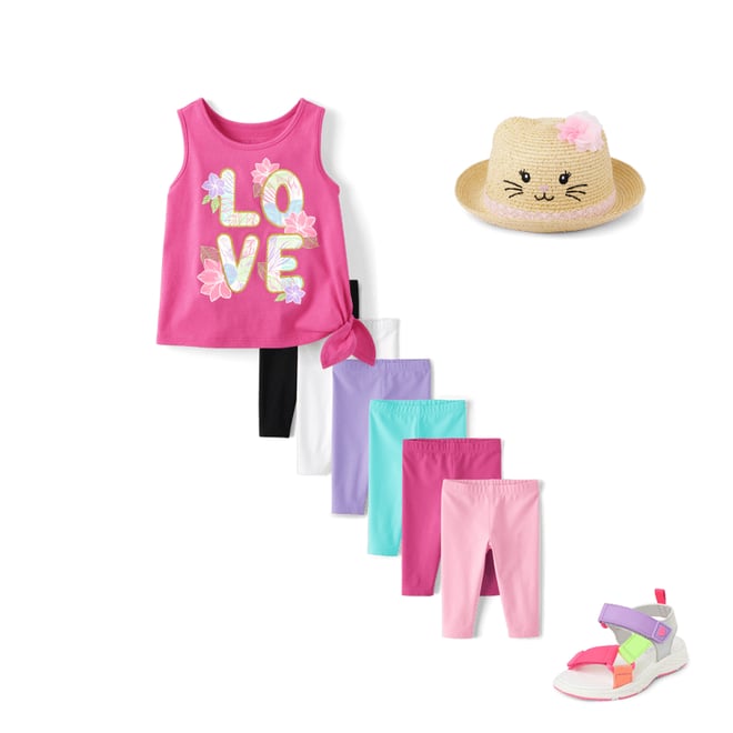 4th bundle featuring 3 items which compliment Toddler Girls Capri Leggings 6-Pack