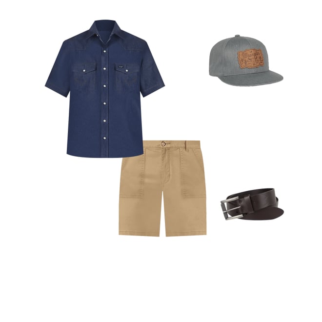 Cowboy Cut® Firm Finish Denim Short Sleeve Work Western Shirt in Rigid Indigo