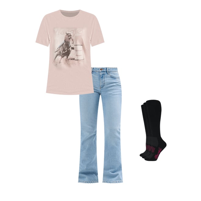 Women's Barrel Racer Tee in Peach Whip