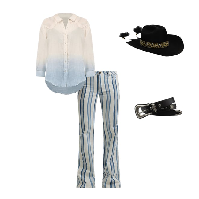 Wrangler x Lainey Wilson Gauzy Dip-Dye Western Snap Shirt in Dip -Dyed