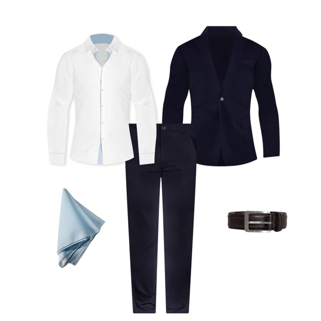 1st bundle featuring 4 items which compliment Athletic Fit Stretch Suit Pants - Navy