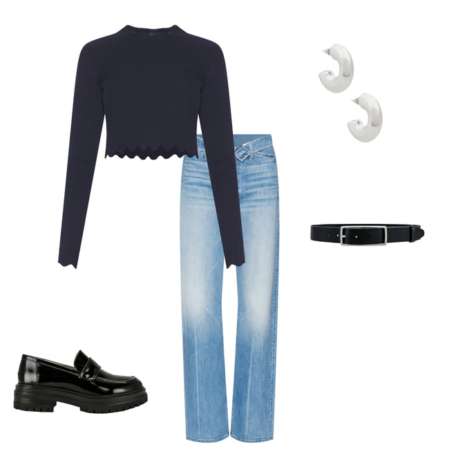 3rd bundle featuring 4 items which compliment Blanca Scalloped Knit Top