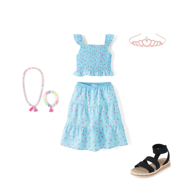 3rd bundle featuring 3 items which compliment Girls Floral Tiered 2-Piece Outfit Set