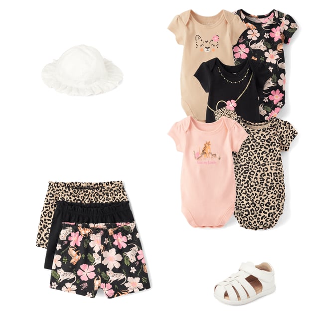 1st bundle featuring 3 items which compliment Baby Girls Leopard Bodysuit 5-Pack