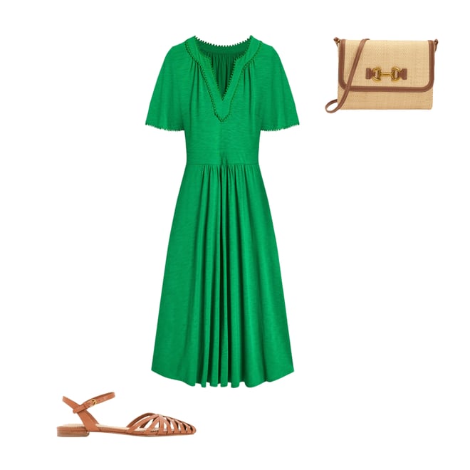 1st bundle featuring 2 items which compliment Maddie Trim Jersey Dress-Paradise Green