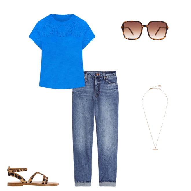 1st bundle featuring 4 items which compliment Anya Broderie T-shirt-Cerulean Blue