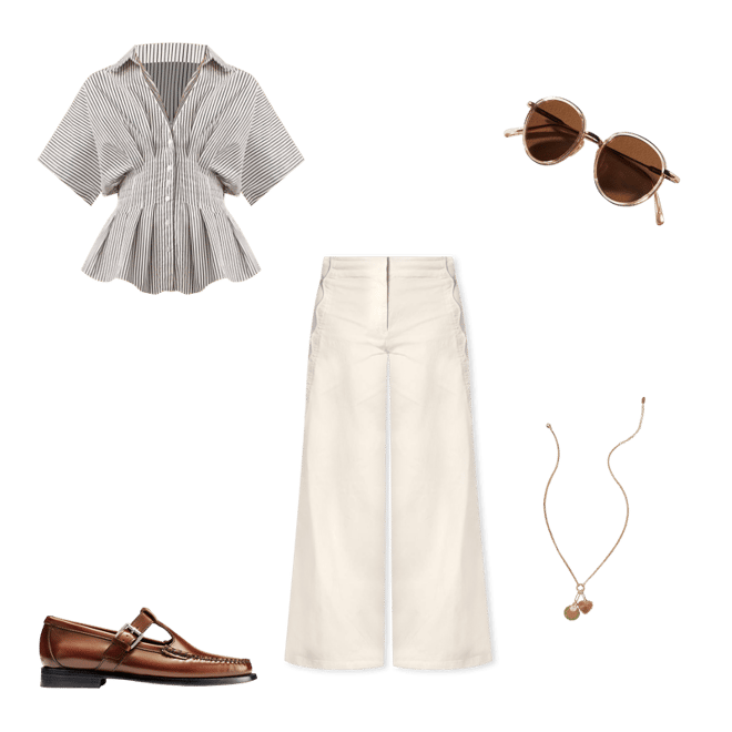 Maeve Long-Sleeve Waisted Buttondown Shirt
