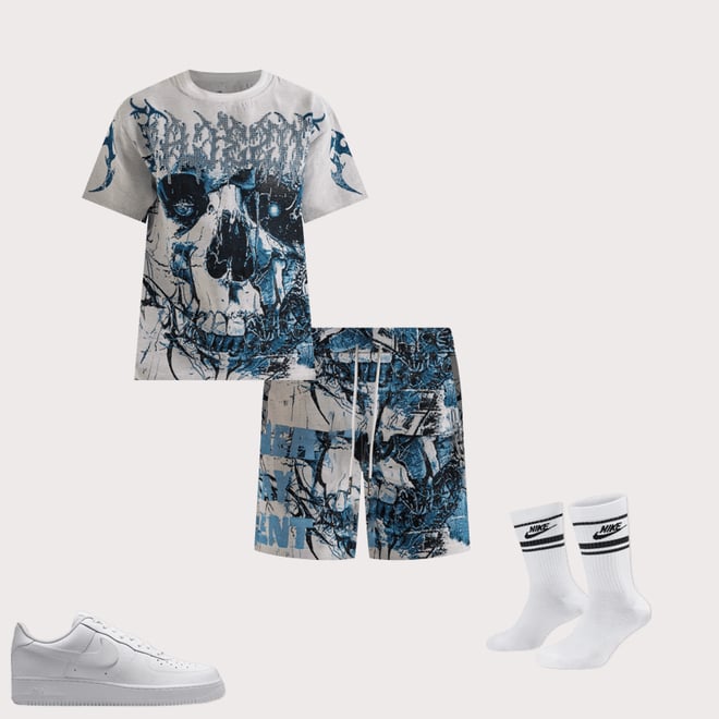 Majestik Skull Face Tapestry Tee