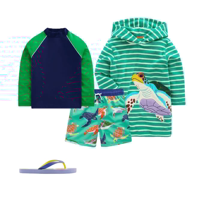 2nd bundle featuring 3 items which compliment Swim Shorts, Aqaumarine Blue Turtles