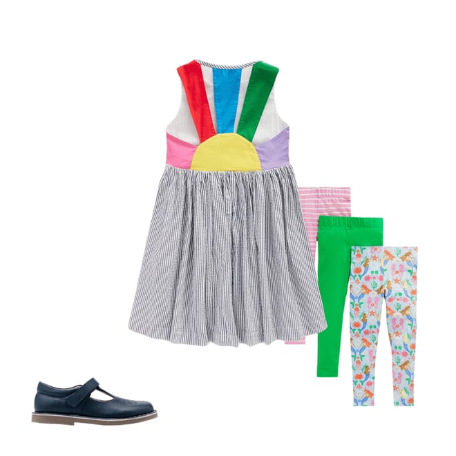1st bundle featuring 2 items which compliment Zadie Applique Back Dress-Navy/ Ivory Stripe Sunray