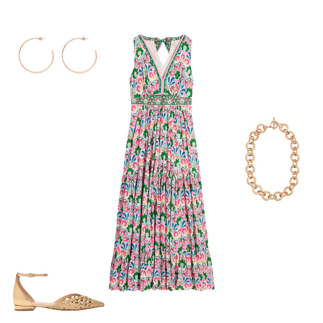 white christmas dresses Serena Cotton Tie Maxi Dress-Bright Blue, Botanic Blush