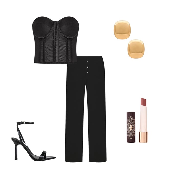 superdown Jeanine Mesh Corset in Black | REVOLVE