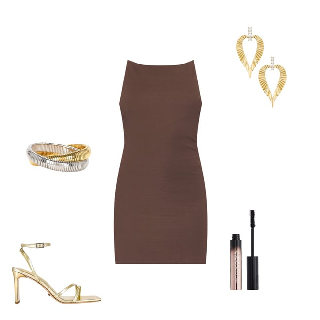 L'Academie Cyra Mini Dress in Chocolate Brown | REVOLVE