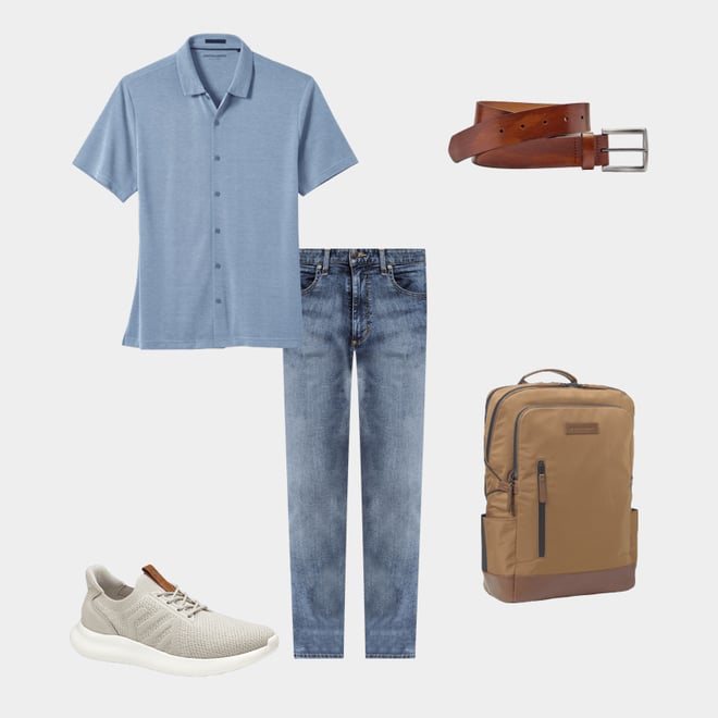 2nd bundle featuring 4 items which compliment Vintage Birdseye Button-Front Shirt