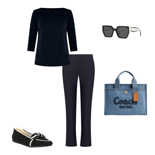 Coach Legacy Denim Signature Tote Bag Indigo Leather Gold