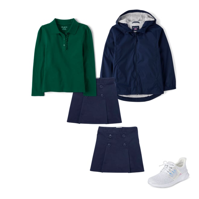 5th bundle featuring 3 items which compliment Girls Uniform Ruffle Pique Polo