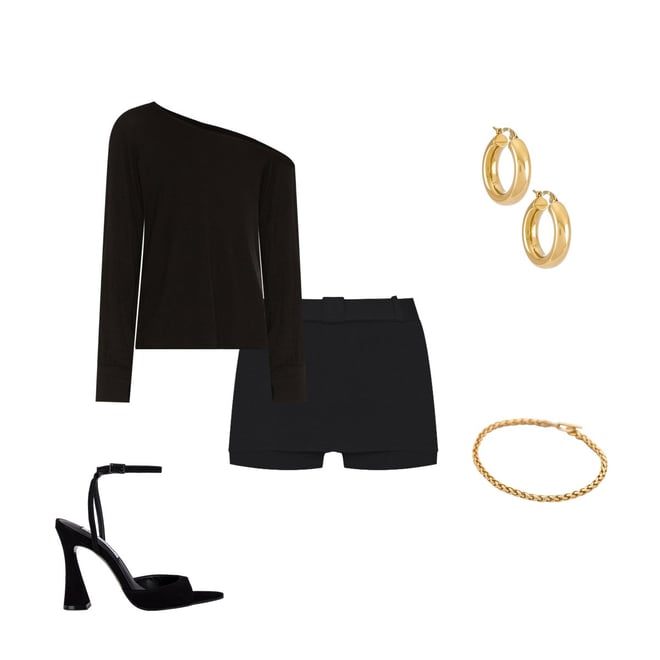 Michael Lauren Kristopher Open Shoulder Top in Black | REVOLVE