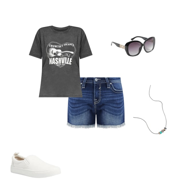 Country Heart Nashville Music Fest Oversized Fit Graphic Tee