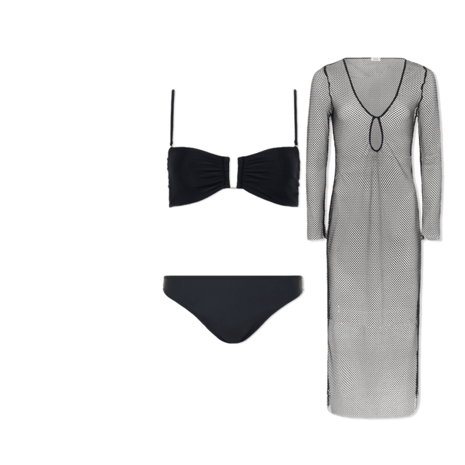 chinese dress ladies Sara Mesh Cover-Up Dress in Black