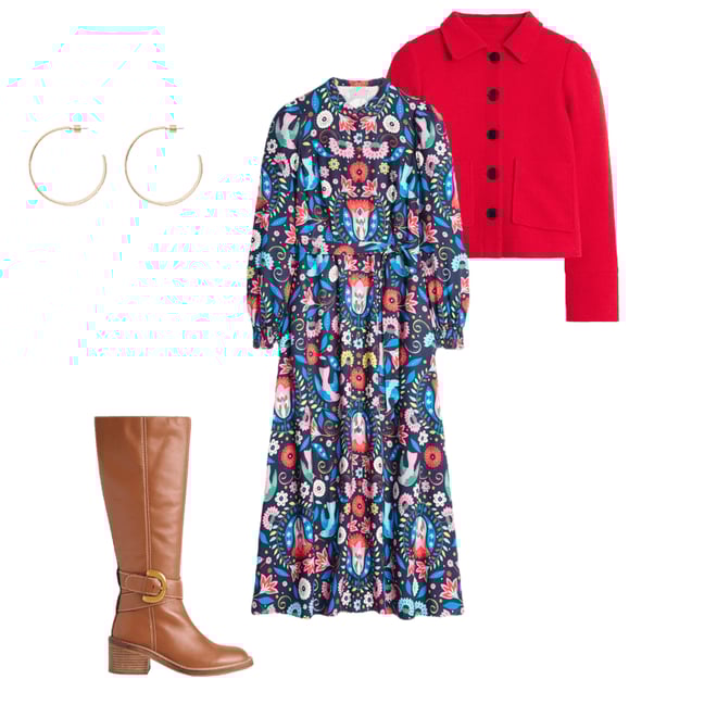 3rd bundle featuring 3 items which compliment Ruby Collarless Shirt Dress-French Navy, Decorative Garden