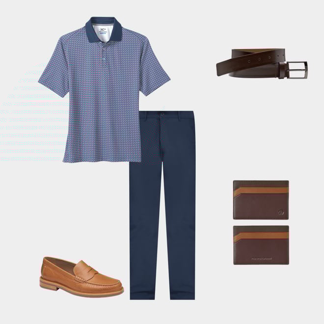 1st bundle featuring 4 items which compliment XC4® Performance Solid-Collar Print Polos + Cool Degree™