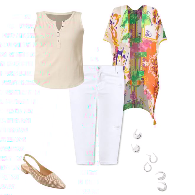  Cato Fashions | Cato Vibrant Floral Tasseled Kimono