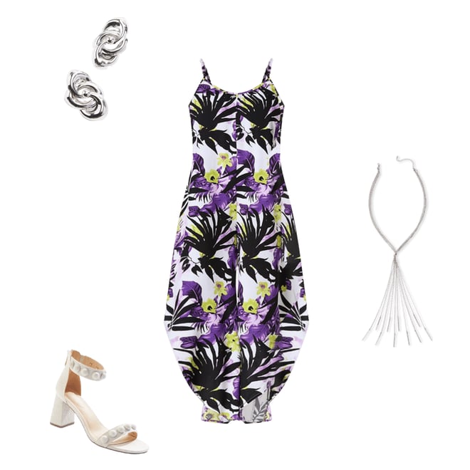  Cato Fashions | Cato Bead Strap Tropical Genie Jumpsuit