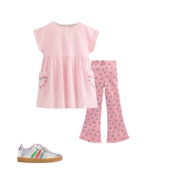 2nd bundle featuring 2 items which compliment Ribbed Flare Leggings-Vintage Pink Spaced Ditsy