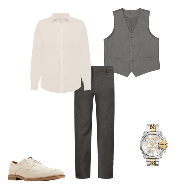 Diesel Men's Mega Chief Chronograph Two-Tone Stainless Steel Bracelet Watch