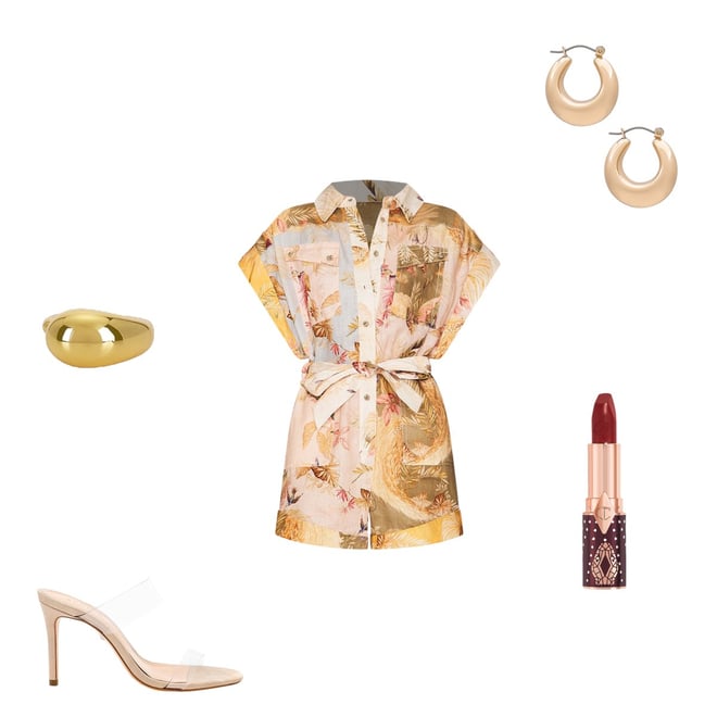 Zimmermann Ascension Cuffed Playsuit in Spliced | REVOLVE