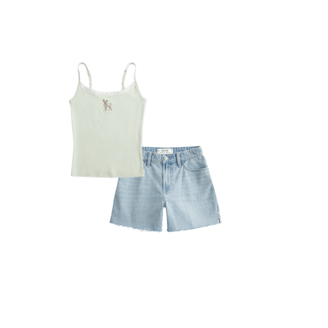 Lace Trim Deer Graphic Tank