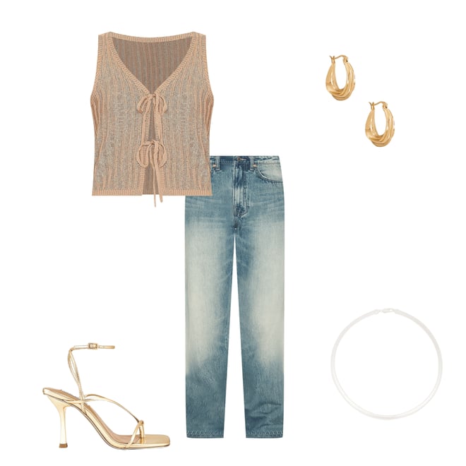 2nd bundle featuring 4 items which compliment Sara Super High-rise Straight Jeans