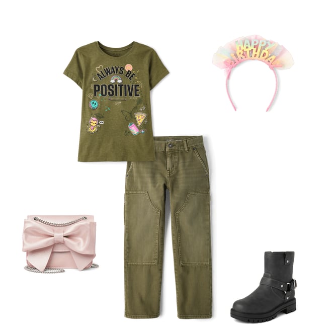 4th bundle featuring 4 items which compliment Girls Shimmer Bow Bag
