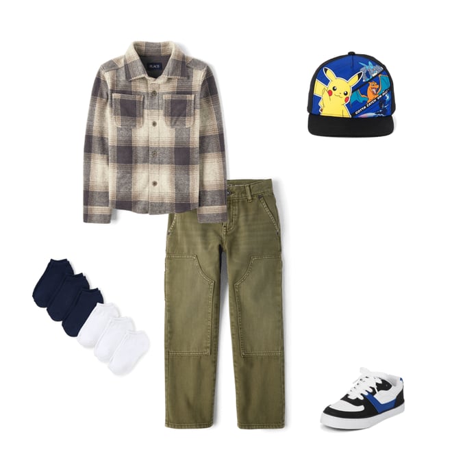 3rd bundle featuring 4 items which compliment Kids Cozy Plaid Knit Button Up Shirt